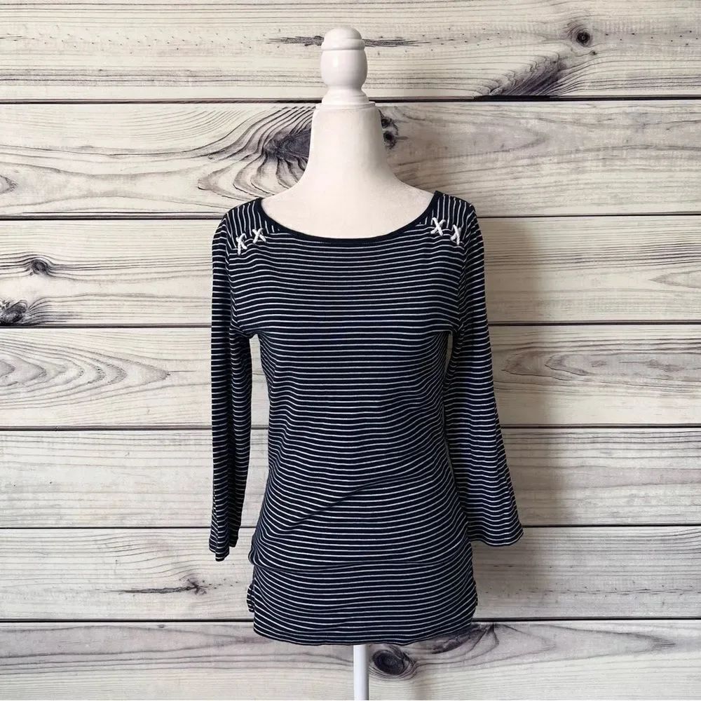 Lauren Ralph Lauren Navy & White Striped Shirt